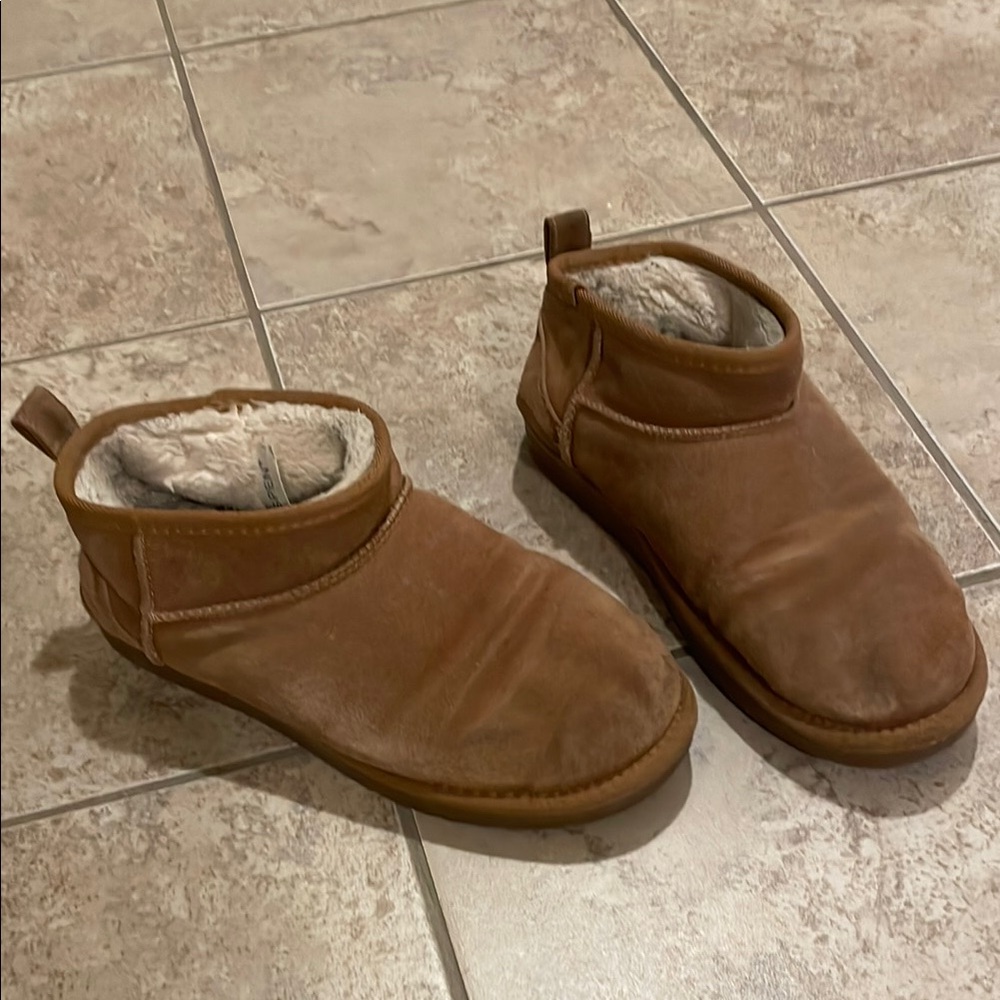 Chestnut Brown Faux Shearling Lined Slip-On Boots